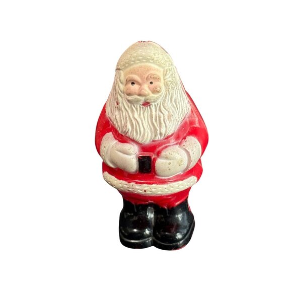 Vintage Celluloid Santa Claus Christmas Ornament Bulb Cover Red & White 4 3/4" T - Picture 1 of 7